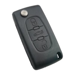 Peugeot Flip Remote Shell 3 Button without battery location - Peugeot