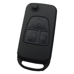 Benz 3 Button Flip Remote key Shell with 2 track HU64 blade - 1