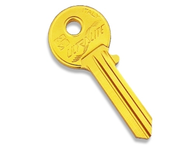 Aluminium Key Blank Yellow - 2