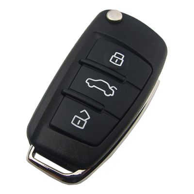 Audi MQB 3 button flip remote key with AES48 chip-434mhz ASK model - 1