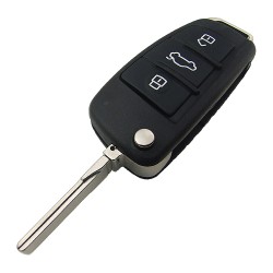 Audi MQB 3 button flip remote key with AES48 chip-434mhz ASK model - 2