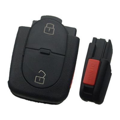 Audi Small battery 2+1 button remote key blank part with panic 1616 model - 1