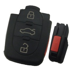 Audi Small battery 3+1 button remote key blank part with panic 1616 model - Audi