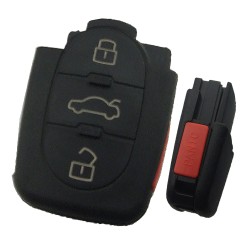 Audi Small battery 3+1 button remote key blank part with panic 1616 model - 1