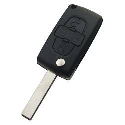 Citroen 4 Button Flip Remote Key 433mhz (battery on PCB) with 46 chip FSK model with VA2 and HU83 blade , please choose the key shell - 3