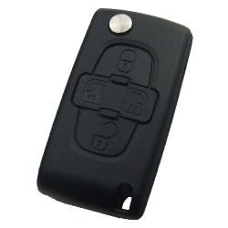 Citroen 4 Button Flip Remote Key 433mhz (battery on PCB) with 46 chip FSK model with VA2 and HU83 blade , please choose the key shell - 