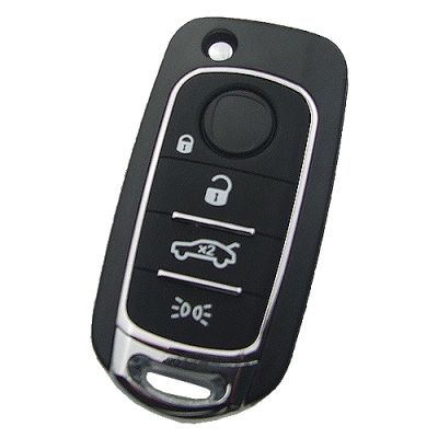 Fiat 500X 4 button flip Remote Key blank with SIP22 blade - 1