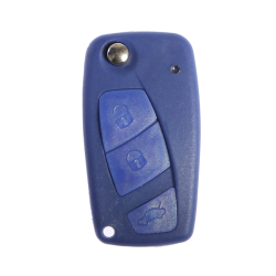 Fiat Flip Key Shell 3 Buttons battery holder on the back Blue - Fiat