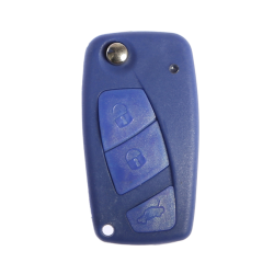 Fiat Flip Key Shell 3 Buttons battery holder on the back Blue - 1