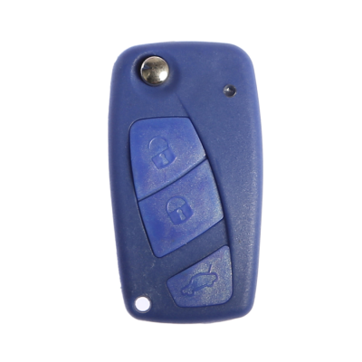 Fiat Flip Key Shell 3 Buttons battery holder on the back Blue - 1