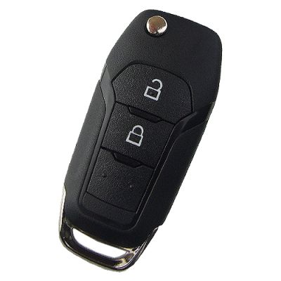 Ford 2 button flip remote key shell with Hu101 blade - 1
