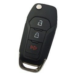 Ford 2+1 button flip remote key shell with Hu101 blade - Ford