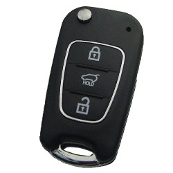 Hyundai 3 button flip remote key shell HY22 blade - Hyundai
