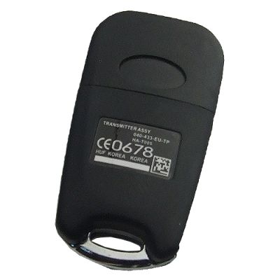 Hyundai 3 button flip remote key shell HY22 blade - 2