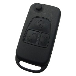 Mercedes 3 Button Flip Remote key Shell with 4 track HU39 blade - Mercedes