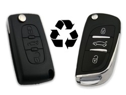 modified peugeot replacement key shell with 3 button with HU83 blade Without battery clip - Citroen