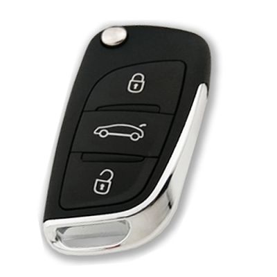 modified peugeot replacement key shell with 3 button with HU83 blade Without battery clip - 1