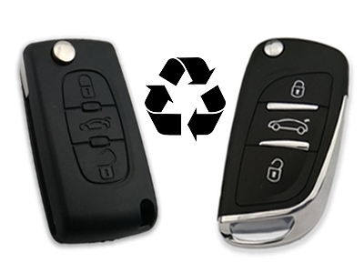 modified peugeot replacement key shell with 3 button with HU83 blade Without battery clip - 2