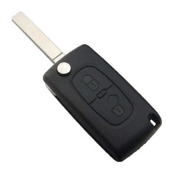 Peugeot Flip Remote Shell 2 Button with battery location - 1