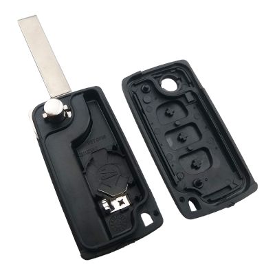 Peugeot Flip Remote Shell 3 Button with battery location - 5