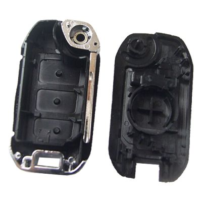 peugeot 3 button remote key blank with HU83 groove blade - 4