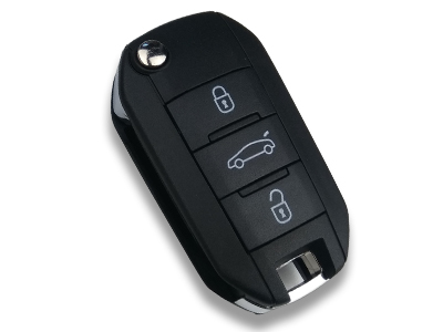 peugeot 3 button remote key blank with HU83 groove blade - 2