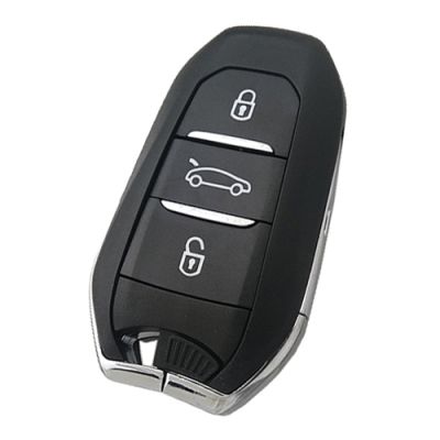 Peugeot 3 button remote key blank with VA2 blade with logo - 1