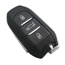 Peugeot 3 button remote key blank with VA2 blade with logo - 2