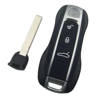 Porsche 3+1 button remote key blank with emmergency key blade - 1
