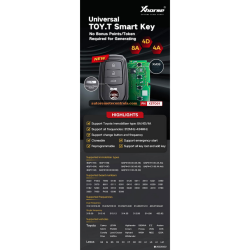 Xhorse XSTO01EN Telecomando Smart Key Toyota XM38 4D 8A 4A Tutto in Uno con Guscio Chiave e 4 Pulsanti - 4