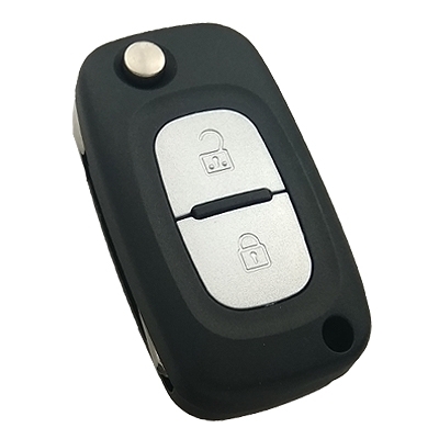Ren Clio3 2 Buttons Flip Remote (AfterMarket) (433 MHz; PCF7947) - 1