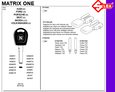 Silca Matrix HU66 T1 VAG adapter - 2