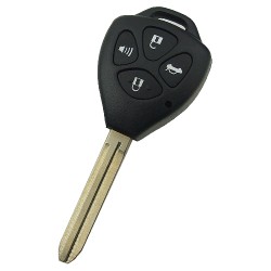 Toyota 4 button remote key shell with Toy43 blade - Toyota