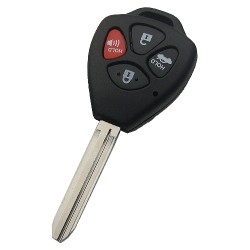 Toyota upgrade 3+1 button remote key blank with TOY43 blade - Toyota