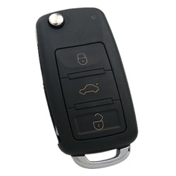 Volkswagen Touareg, Phaeton 3 Button Flip Remote Key (AfterMarket) (433 MHz, ID46) - Volkswagen