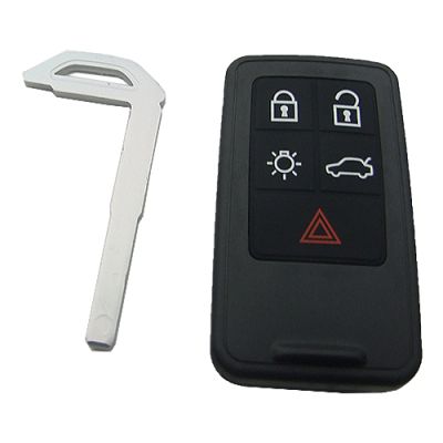 Volvo 5 button remote key shell with 1part battery clamp - 3