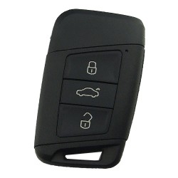 VW 3 Button remote key blank with HU162 blade - Volkswagen