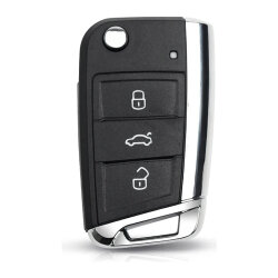 VW MQB platform 3 button Keyless flip remote key with AES ID48 chip-434mhz & HU66 blade, used for T-Cross - Volkswagen