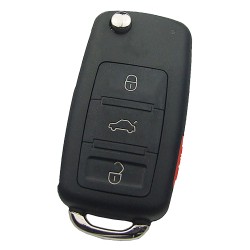 VW Touareg Proximity Flip Remote Key 3+1 Buttons 433MHz PCF7943A Transponder - Volkswagen