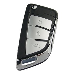 XHORSE FLIP REMOTE KEY 3 BUTTONS KNIFE STYLE SILVER COLOR WIRE TYPE XKKF21EN-8523 - Xhorse