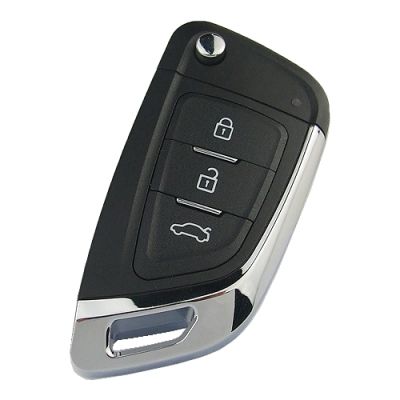 XHORSE FLIP REMOTE KEY 3+1 BUTTON KNIFE STYLE SILVER COLOR WIRE TYPE XKKF20EN-8524 - 1